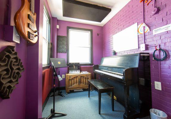 The serenity of the Violet Room. Perfect for solo or duo rehearsals and songwriting sessions.