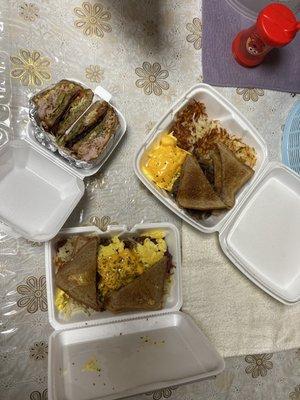 Club sandwich,Gyro Egg and Cheese Sandwich,Philly Steak Egg and Cheese Sandwich