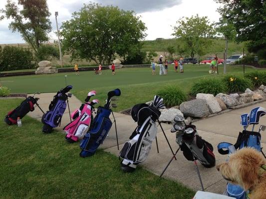 The First Tee Jr. Golf Lessons on our practice chipping and putting green.