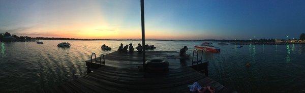 A beautiful sunset at our private swimming dock.