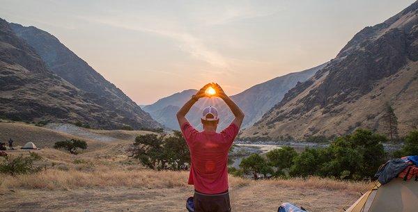 Sunrise at camp on the Snake River