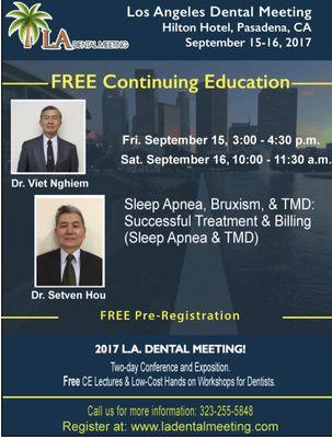 LA DENTAL MEETING 2017 TMD /SLEEP/ BILLING