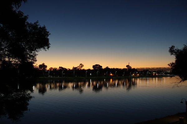 Sunset from the room's deck overlooking the Estuary