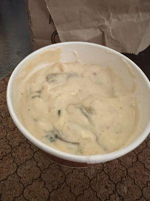 Large queso....half full...$8.000