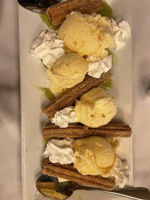 Churros with ice cream