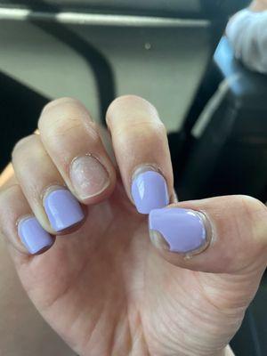 Gel with tips a week after getting them done