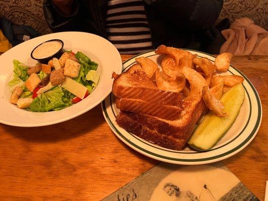 Grilled cheese and side salad