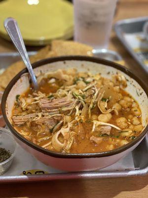 Pozole served Saturdays and Sundays.