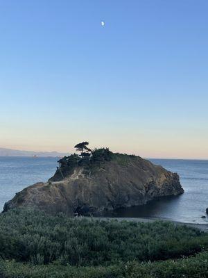 Battle Rock as seen from Redfish restaurant.