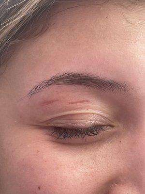 They burned me and waxed half of my eyebrow off