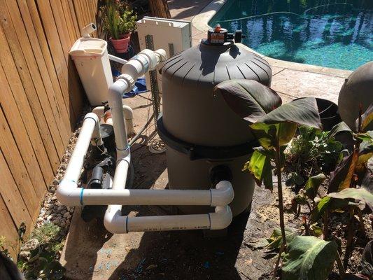 New Hayward Cartridge Filter expertly installed by Spectrum Pool Care.