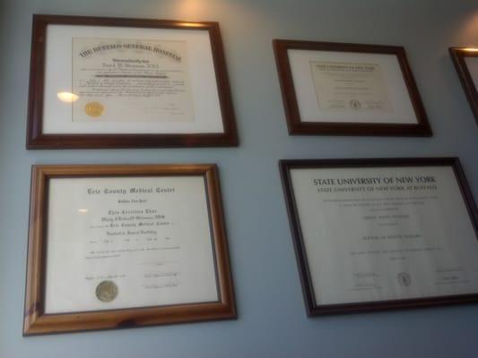 Plaques on the wall