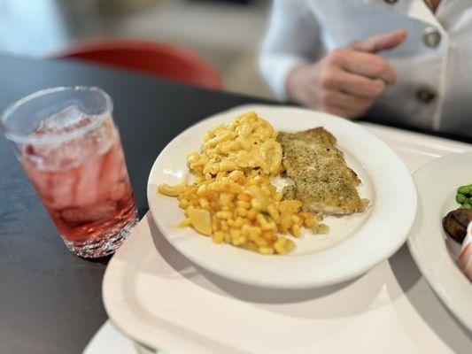 Lingonberry Soda, COD Fillet, Macaroni & Cheese and Corn Succotash $8.99