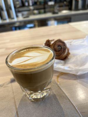 Cortado and morning bun- cinnamon twist :)