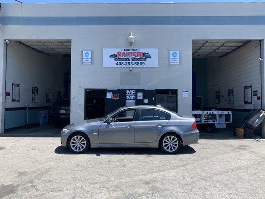 We work on all types of vehicles not just trucks. Did front brakes, rotors, sensor and calipers on this rare bmw xi.