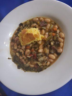 Bean collard green soup