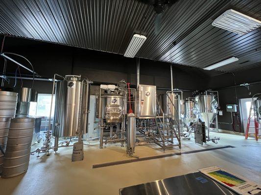 Brewery equipment inside.