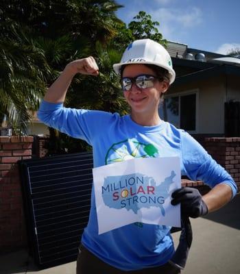 GRID's Solar Installation Supervisor, Laura strikes a pose!