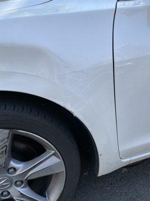 Damage caused by accident