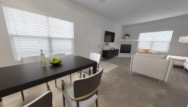 Dining room and living room