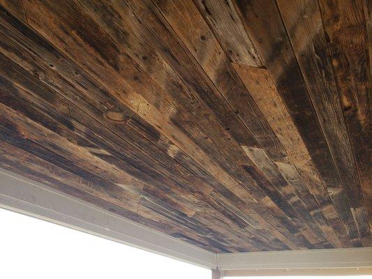 I cool reclaimed barnb wood we have on a soffit