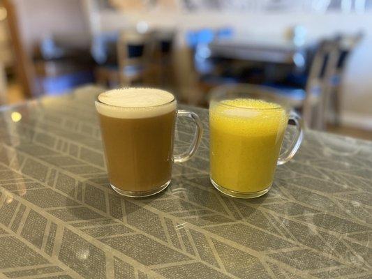 chai latte and golden latte