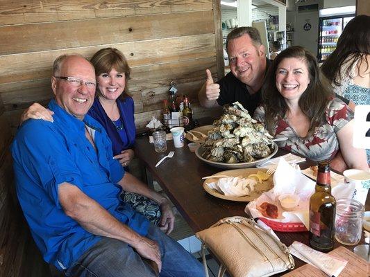 Thumbs up after eating 8 dozen Oysters!!