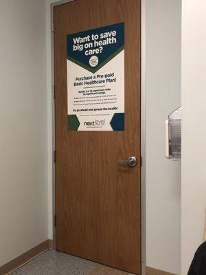 Back of door in exam room