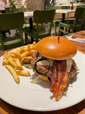 WAGYU BACON BURGER- you can see the rawness peeking through.