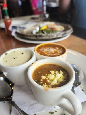 Soup Trio: Gumbo, Crab and Turtle at Felix's Fish Camp