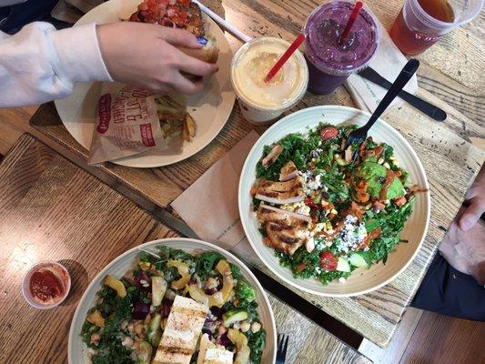 "Lucy Blue " smoothie and pumpkin shake with our meals....