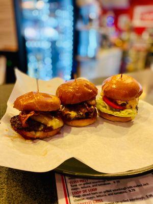 Burger sample trio on happy hour