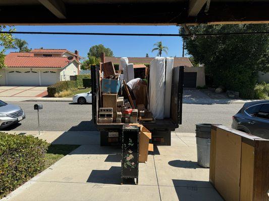 back of the truck with a load