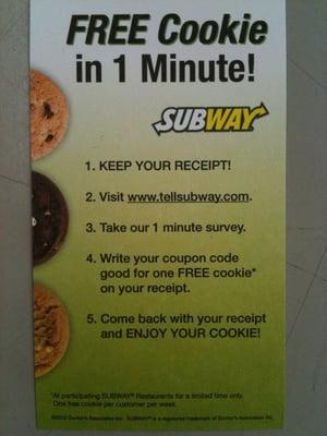 FREE Cookie with Receipt!