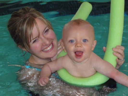 Mommy and Me lessons at the Evergreen Aquatics Center! Loving the water already. Thanks for the happy introduction to water, Evergreen!