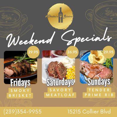 Weekend Specials