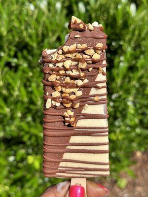 Peanutbutter Paleta w/ chocolate drizzle and peanuts