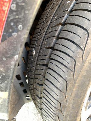 Discovered nut in tire