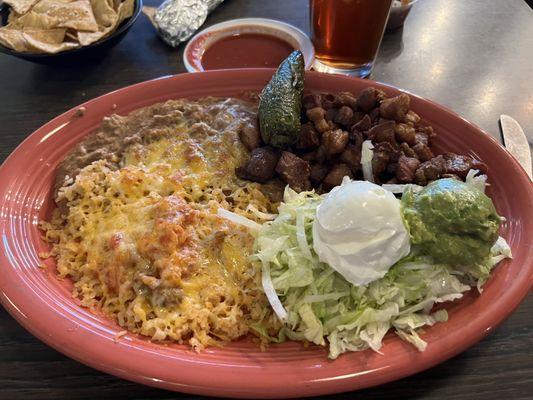 Carnitas plate (deep fried pork)