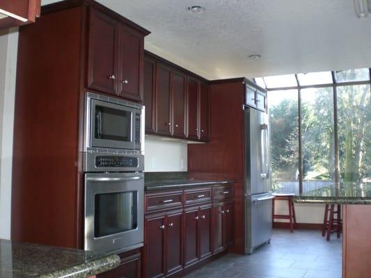 Tacoma kitchen Remodel.  New cabinets, granite counter tops, and tile flooring