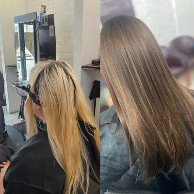 Color fill blonde to natural