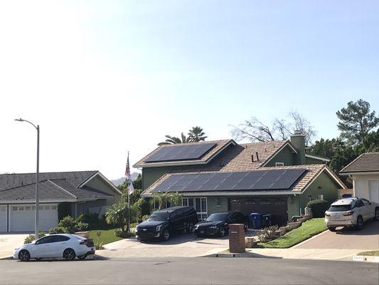 This beautiful home is getting all of it's electricity from their solar panels!