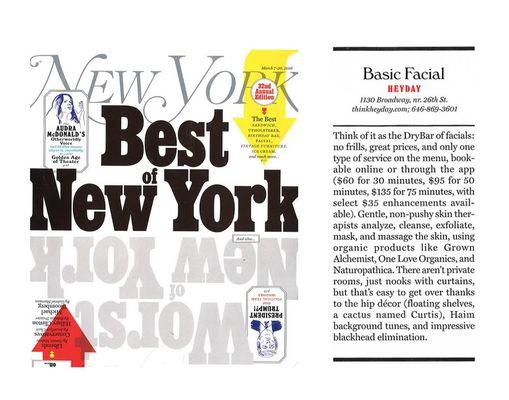 New York Magazine Best Facial