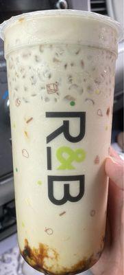 Pure brown sugar Milk Boba tea with brown sugar crystals