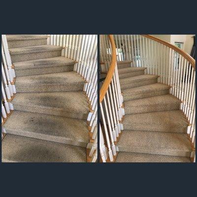 Amazing staircase carpet cleaning job in Irvine!