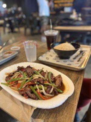 Stir Fry Sirloin with brown rice