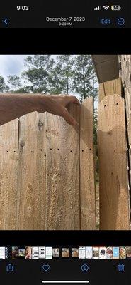 Warped fence caused by their tech