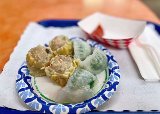 Shrimp and Pork Siu Mai; Steamed Shrimp and Chive Dumpling