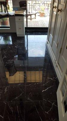 Polished marble floor