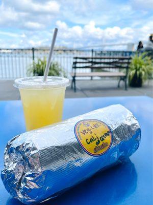 California sisig burrito with vegan chicken